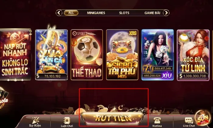 Rút tiền tại nhà cái Sunwin siêu nhanh, an toàn tuyệt đối